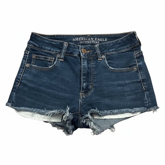 American Eagle Outfitters Pants - American Eagle Outfitters Women's Blue Distressed Denim Shorts - size 4